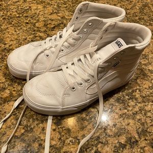 White High Top Vans, worn 2 x and my daughter outgrew.